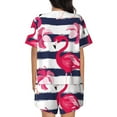 thumbnail image 6 of Fuzoiu Pink Flamingos Print Women's Short-Sleeved Pajama Set,Lounge Sleepwear Set,Womens Pajama Sets 2 Piece,Button-Up Top and Shorts with Pockets-XX-Large, 6 of 7