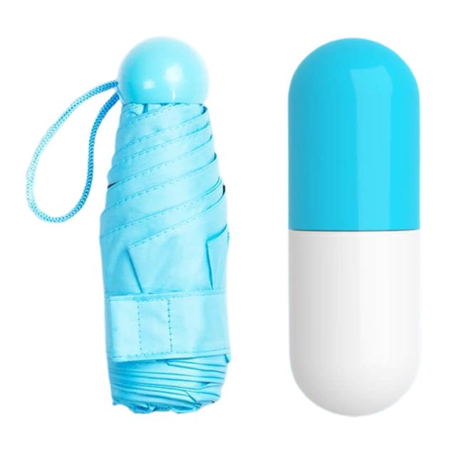 CSChome Parapluie Pliant avec Poignée Ronde Protection UV Imperméable Manuel Accessoire de Voyage