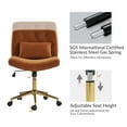 thumbnail image 5 of Adjustable Modern Swivel Velvet Desk Task Chair for Makeup Vanity Camel, 5 of 8