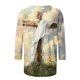 thumbnail image 5 of 3/4 Manga Tops para las Mujeres Pascua Floral Cuello Redondo Suelto Camiseta Moda Casual, 5 of 5