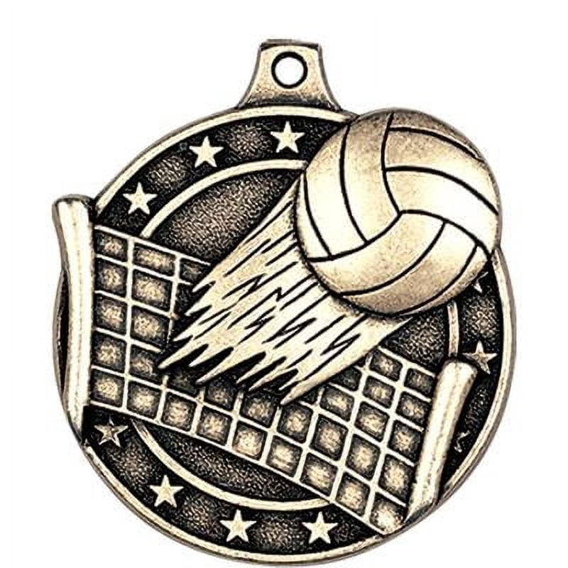 Volleyball Medals, 2" Gold Diecast Volleyball Medal Award 5 Pack