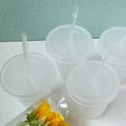 thumbnail image 3 of Grandest Birch 5Pcs 500ml/700ml Water Cup Food Grade Anti-deform PP Water Straw Cup with Lid for Home Eco-friendly No Odor BPA Fre, 3 of 8