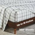 thumbnail image 4 of BNM Plaid Flannel Cotton Sheet Set, Twin, Charcoal, 4 of 11