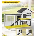 thumbnail image 6 of Aivituvin Two-Tier Rabbit Hutch Outdoor Bunny Cage Indoor with Weatherproof Roof Rabbit Cage with Chew-Proof Ramp and Pull-Out Tray for for Small Animals Black and White, 6 of 9