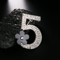 thumbnail image 3 of Xinyolin Women Fashion Number 5 Flower Rhinestone Brooch Pin, Clothes Badge Jewelry Gift, 3 of 7