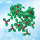 thumbnail image 2 of 200 piezas de hoja de seda artificial de Navidad decoración de fiesta DIY guirnalda floral guirnalda hoja artificial falsa con fruta roja para botas de guirnalda de sombrero, 2 of 7