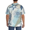 thumbnail image 5 of JUNZAN Mens Casual Button Down Shirts Short Sleeve Algae Corals and Seashells Print Shirt-Large, 5 of 7