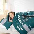 thumbnail image 4 of jejeloiu Philadelphia Sports City Bedding Comforter Set,American Rugby City Twin Comforter Sets,Green Rugby Helmet Bedding Set For Boys Teens,Super Cozy Room Decor Reversible,2-Piece, 4 of 7