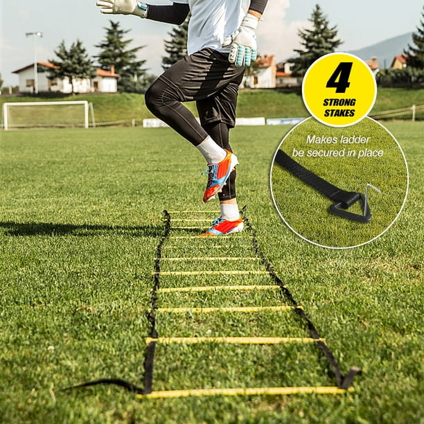 Kit d'entraînement de vitesse Échelle de football avec 12 échelons