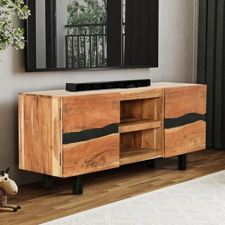 Acacia wood media console online