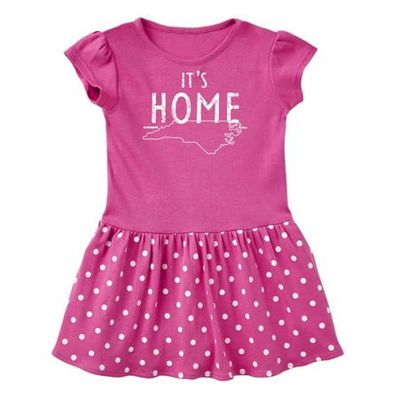 

Inktastic It s Home- State of North Carolina Outline Distressed Text Gift Baby Girl Dress