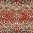 thumbnail image 6 of SAFAVIEH Vintage Persian Lucinda Geometric Polyester Area Rug, Aqua/Orange, 6' x 9', 6 of 7