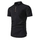 thumbnail image 1 of pstuiky camisetas para hombre, Camiseta de manga corta para hombre, color liso, con solapa y botones, a la moda ropa de hombre xl, 1 of 5