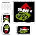 thumbnail image 5 of Cortina de ducha con diseño de El Grinch, resistente al agua y al moho, impresa digitalmente en 3D HD, 5 of 5