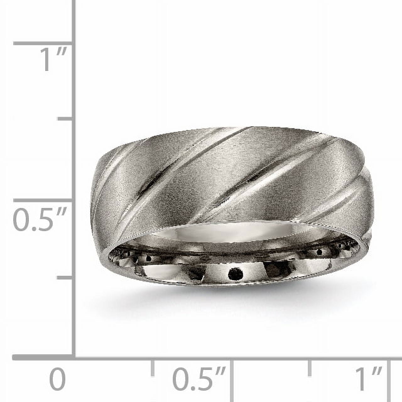 Titanium Swirl Design 8mm Satin Band