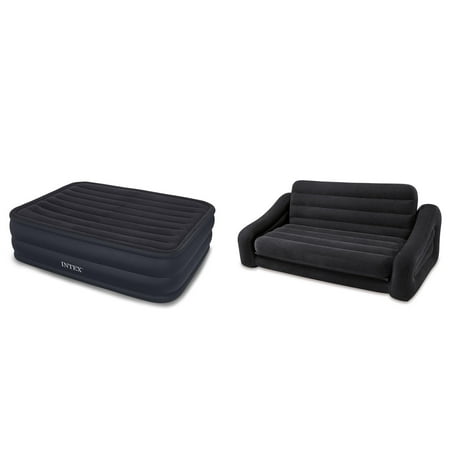 Intex Queen Raised Air Mattress W Built In Pump Size Pull Intex Queen Raised Air Mattress W Built In Pump Size Pull