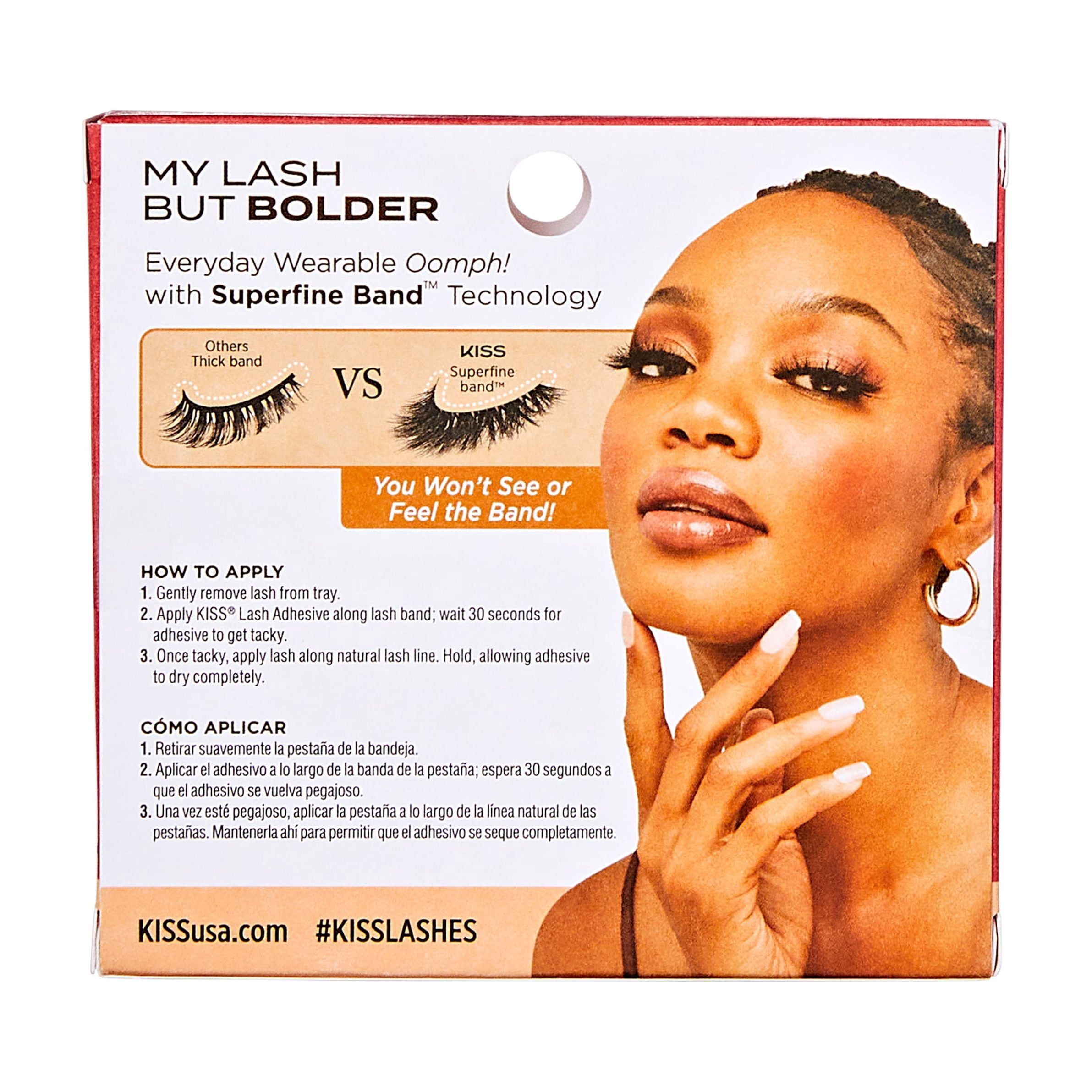 Kiss My Lash but Bolder 3D Volume False Eyelashes, Strip Lashes, Big Personality, Black, 1 Pair