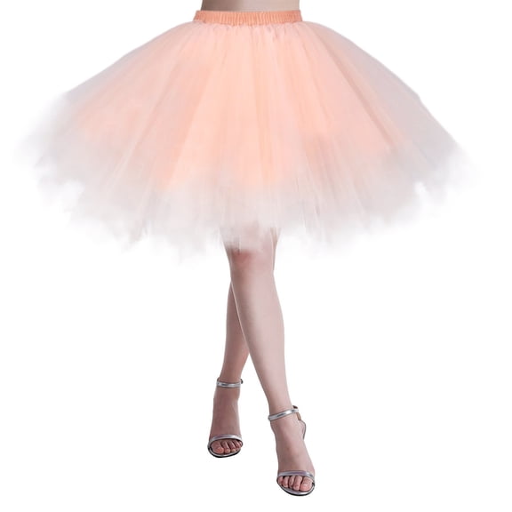 Riforla Women Christmas Dance Party Tulle Skirt Holiday Party TuTu Ballet Skirts Skirts for Women Trendy Light Pink_001 XL