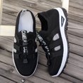 thumbnail image 5 of Pandaie Womens Orthopedic Walking Shoes for Plantar Fasciitis Comfortable Breathable Knit Slip on Sneakers for Workout Gym Sport Black,6, 5 of 7