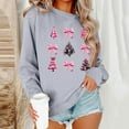thumbnail image 2 of Cavosen Christmas Sweater Crew Neck Long Sleeve Ugly Pullover Bow Solid Stretch Blouses Lightweight Party Shirt Tops, 2 of 6