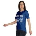 thumbnail image 4 of Inkmeso Scoop-Neck Wife Life Mom Life Best Life Graphic Tshirt Short Sleeve Tee, 4 of 8