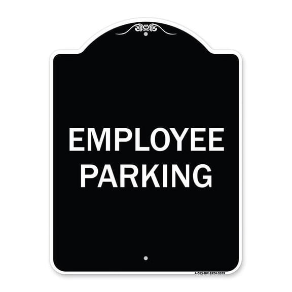 SignMission A-DES-BW-1824-9978 18 x 24 in. Designer Series Sign - Employee Parking, Black & White
