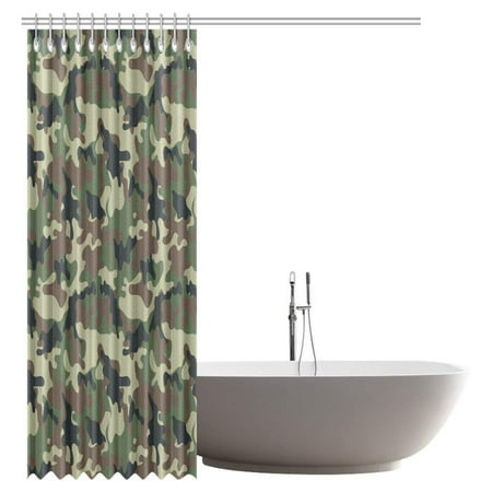 Gckg Camo Shower Curtain Green Military Camouflage Army Forces