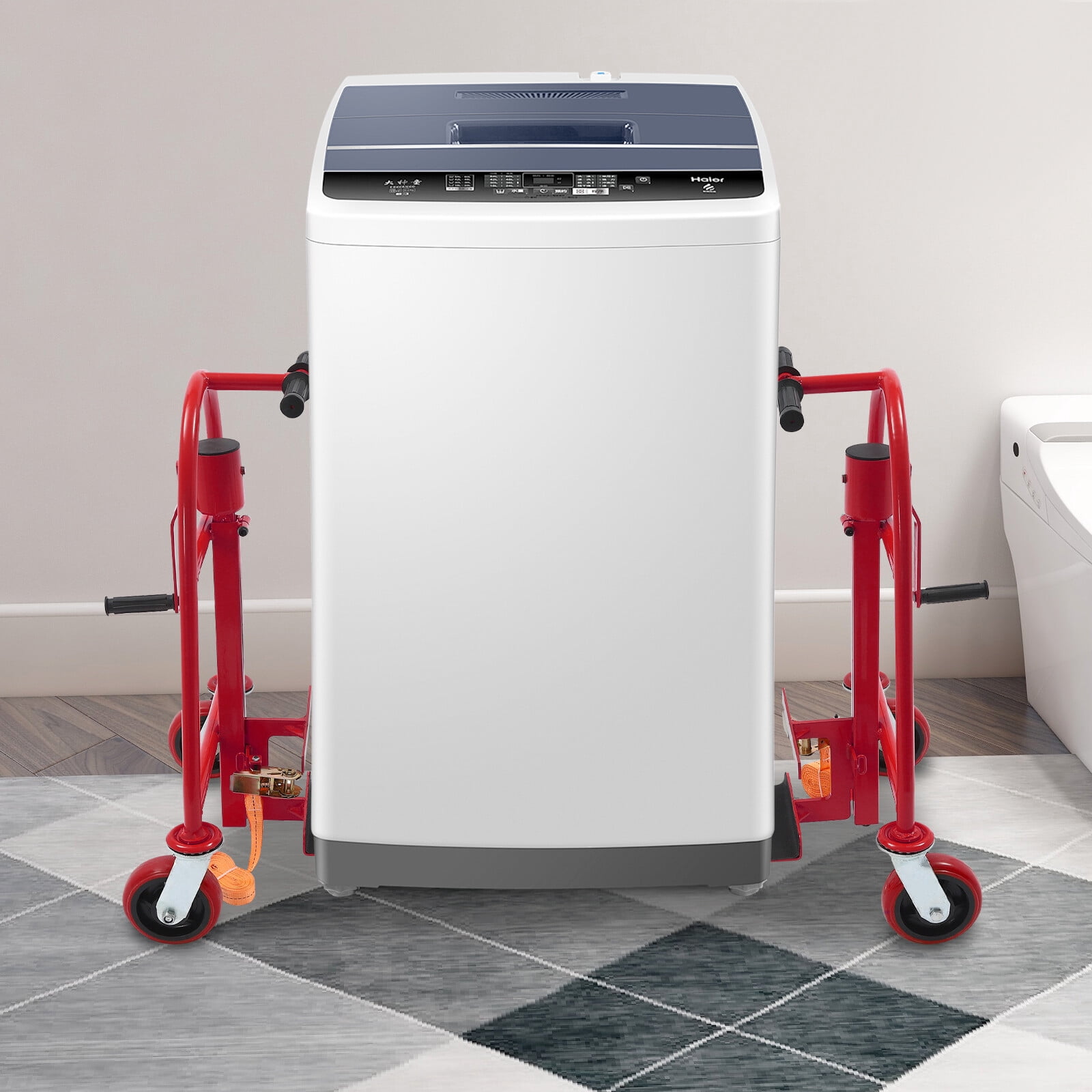 Heavy-Duty Furniture Mover - 4 Wheels(6in Diameter), 11.8in Lift Height - 190in Nylon Straps, Suitable for Office/Warehousing/Logistics/Furniture Store Use