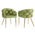 thumbnail image 3 of Christopher Knight Home Green Velvet Accent Chairs with Gold Legs, Set of 2, 3 of 9