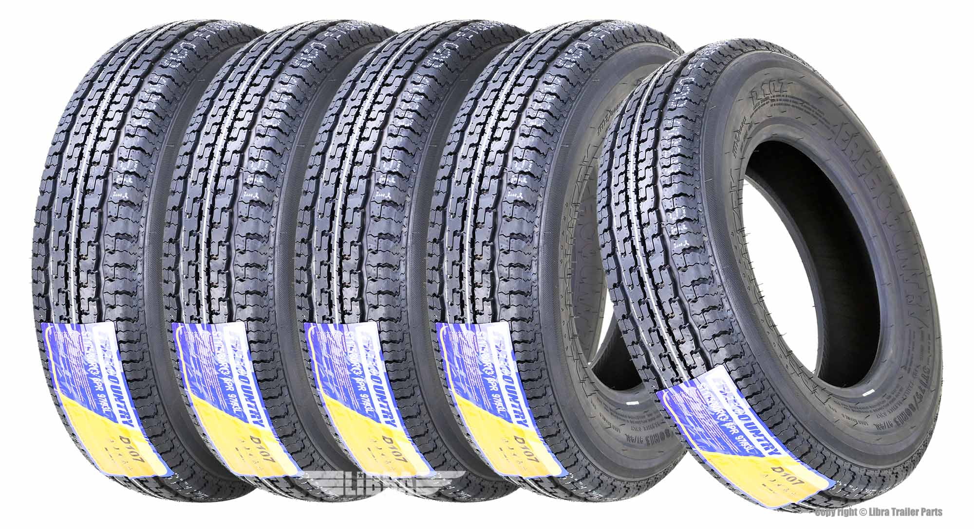 Free Country Trailer Tires ST175/80R13 Radial 8PR Load Range D Steel ...