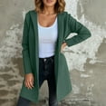 thumbnail image 2 of Womens Cardigan Long Sleeve Solid Color Hooded Knit Cardigan Outerwear Loose Fit Open Front Cozy Casual Lightweight Womens Sweaters, 2 of 5
