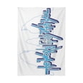 thumbnail image 4 of EREHome Text Art Blue Tablecloth 60x104 inches, 4 of 4