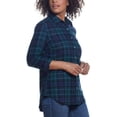 thumbnail image 2 of Weatherproof Vintage Women's Plaid Print Lightweight Cozy Super Soft Cotton Flannel Button Front Shirt, 2 of 3