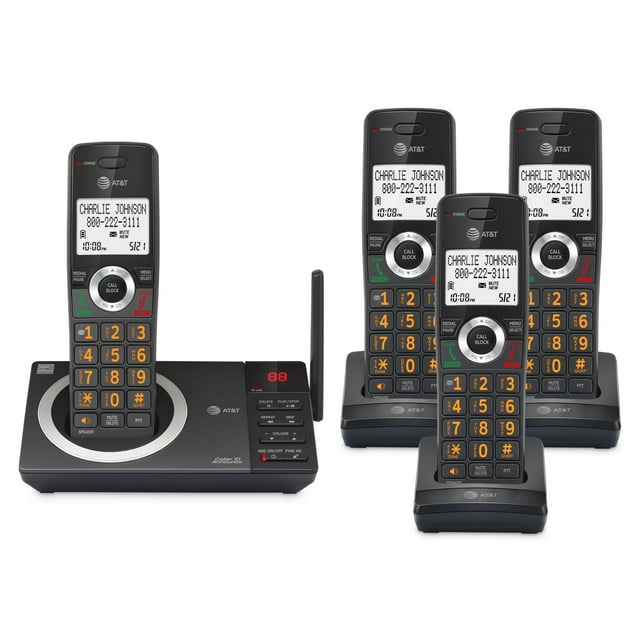 Teléfono residencial inalámbrico AT&T CL82418 con contestador automático para 4 teléfonos