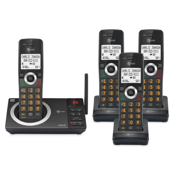 Teléfono residencial inalámbrico AT&T CL82418 con contestador automático para 4 teléfonos
