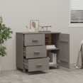 thumbnail image 6 of vidaXL Sideboard HAMAR Light Gray 35.4"x15.7"x31.5" Solid Pinewood, 6 of 9