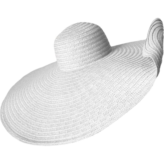 Vjnyvs Oversized Beach Straw Hat for Women, Extra Large Wide Brim Visor Hats Handmade Roll Up Floppy Sun Hat Summer Beach Cap for Women Travel