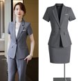 thumbnail image 2 of High-end professional suit summer new short-sleeved small suit thin formal work clothes interview front desk hotel suit, 2 of 7