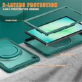 thumbnail image 5 of Case for Samsung Galaxy Tab A11+ 2025/ Galaxy Tab A9+ 2023 Handle Protective Cover 360 Rotating Ring Stand, Shockproof Dropproof Case for Kids Kickstand & Pencil Holder & Shoulder Strap,Dark Green, 5 of 10