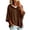Brown, variant on Women's Oversized Hooded Poncho Sweatshirts – Drawstring Short Sleeve Pullover Top with Ribbed Trim, Trendy Casual Loose Sweater, Comfy Soft Outfits for Daily, Lounge & Travel, M