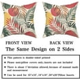 thumbnail image 5 of Abstract Palm Leaves Pillow Covers 18 x 18 Inch Set of 2, Tropical Green Leaf Red Yellow Geometric Decorative Throw Pillow Cases Fabric Cushion Cover for Sofa Couch Car Bed Patio, 5 of 6