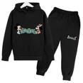thumbnail image 2 of Traje con capucha para niños de Disney-Minnie Mouse, ropa clásica de anime, conjunto informal para vacaciones, moda para niños y niñas, primavera y otoño, 2 of 5