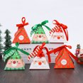 thumbnail image 2 of juego de cajas de regalo de chocolate con forma de pirámide de Papá Noel y rayas para fiesta de Navidad (rojas), 2 of 7