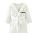 thumbnail image 2 of Joau Toddler Baby Boys Girls Soft Coral Fleece Hooded Bathrobe with Belt Pool and Beach Plush Robe Cover-ups Night-Robe Gown Sleepwear 1-6T, 2 of 5