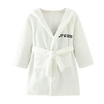 Odeerbi Pajamas Toddler Baby Boys Girls Hooded Thick Warm Flannel Bathrobe Night-robe