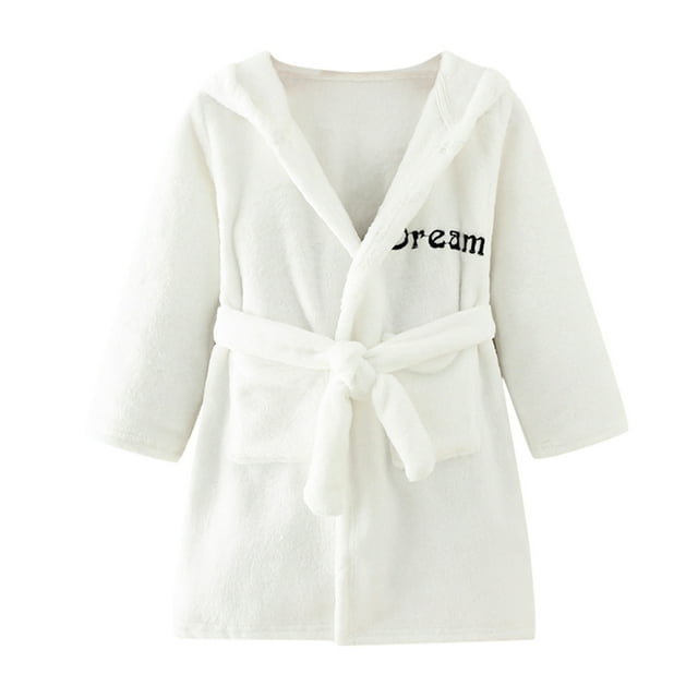 Sunnyoo Peignoir en Flanelle à Capuche Épais et Chaud pour Tout-Petites Filles, Robe de Nuit, Vêtement de Nuit, Peignoir de Pyjama