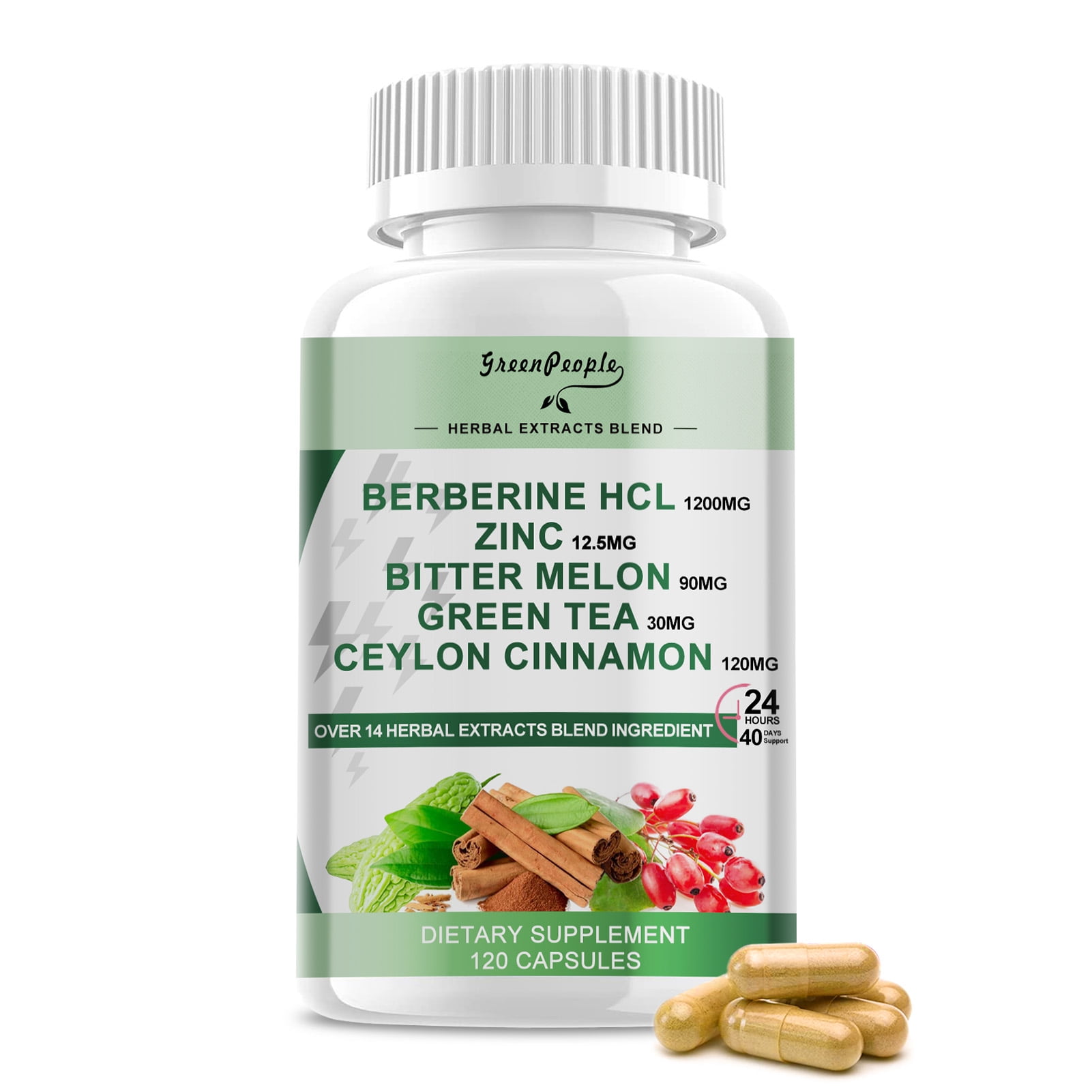 Berberine Supplements Pills, Support Immune & Glucose Metabolism,Cardiovascular Health,Weight Management,120 Vegan Capsules