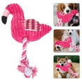 thumbnail image 5 of FELTECHELECTR Juguete interactivo de cuerda con chirrido para mascotas, de pana, con forma de flamenco, para limpiar los dientes (rosa), 5 of 5