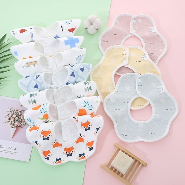 Toalla de saliva para bebé, babero Petal para recién nacidos, babero de algodón, diseño de primera clase
