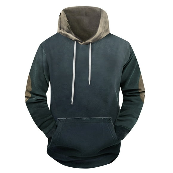 Kagetolytai Mens Hoodie Sweatshirts Fashion Print Loose Men's and WoMen's Long Sleeve Hooded Sweater Mens Hoodies Clearance Blue S